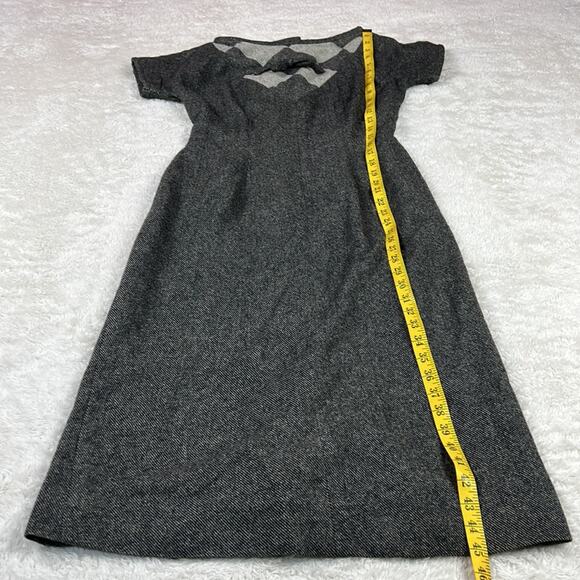 Vintage 50s 60s Kahn of Minneapolis grey sheath dress, size 15 - Picture 5 of 10